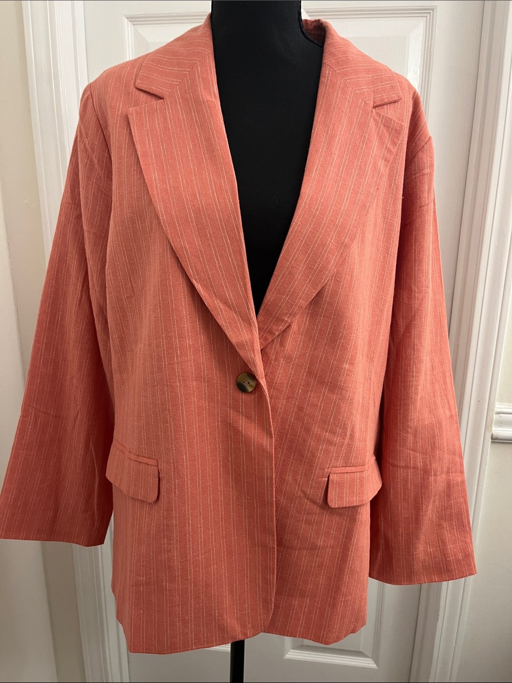 Sonoma Coral Pinstripe Blazer